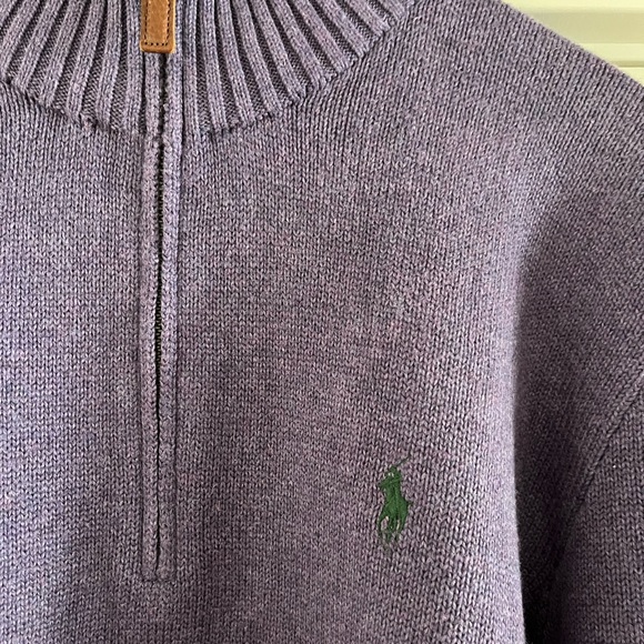 Men’s Polo Ralph Lauren Purple Quarter-zip Sweater - Picture 2 of 4
